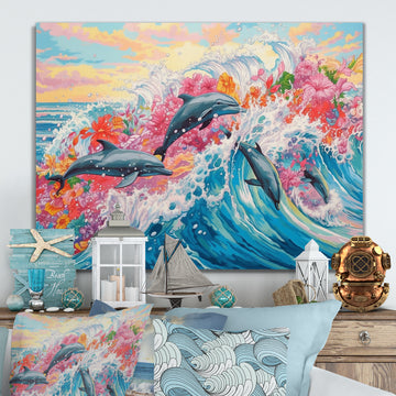 Colorful Dolphins - Dolphin Home Decor Art